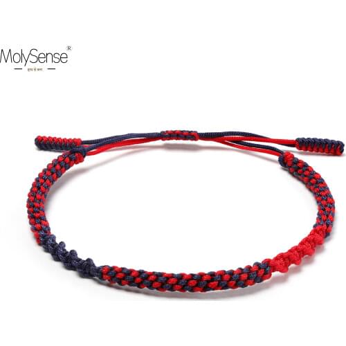 MolySense Tibetan Buddhist Lucky Amulet Tibetan Bracelets & Bangles For Women Men Handmade Knots Red Rope Lucky Gift Bracelet
