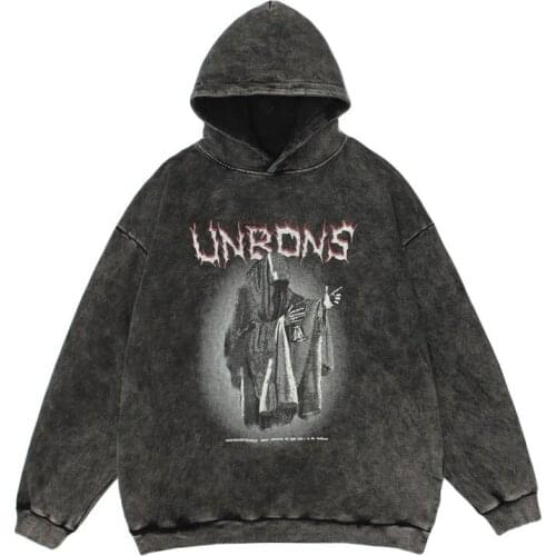 Mens Harajuku Hip Hop Hoodies With Hood Fashion Hi Street Painted Oversized Sweatshirt Streetwear Vintage Retro Hoody Tops