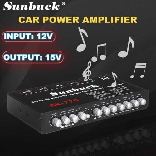 Sunbuck Vehicle power amplifier 7-Band audio surround sound Processor line Drivedr /7-way Xover HIFI Subwoofer