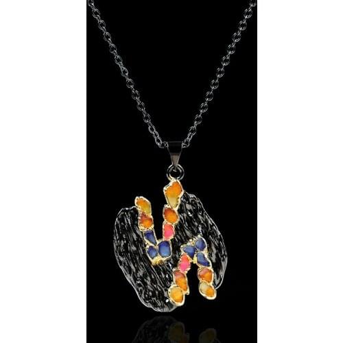 Bohemian Style Color Epoxy Handmade Enamel Necklace 925 Silver Womens Pendant Sweater Chain Party Jewelry Birthday Gift