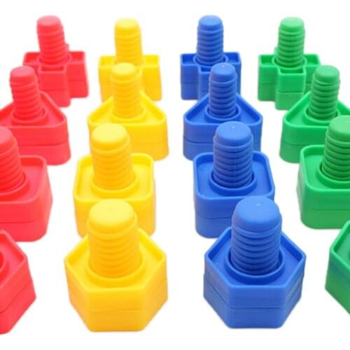 Screw Building Blocks Insert Blocks Nut Shape Toys for Toddlers Boys Girls