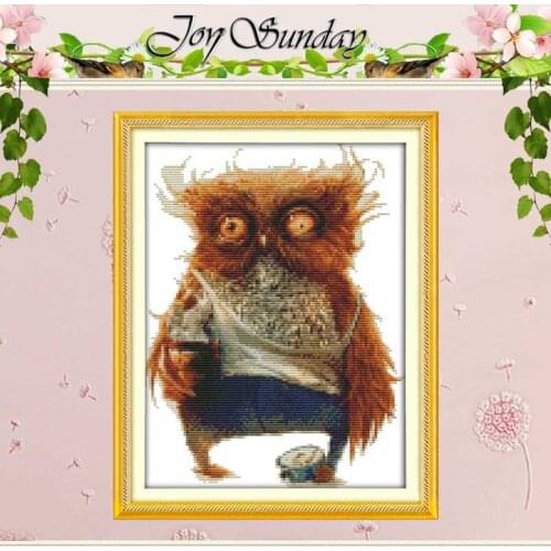 Owl Patterns Counted Cross Stitch DIY 11CT Printed 14CT Cross Stitch Set Chinese Animals Cross-stitch Kits Embroidery Needlework