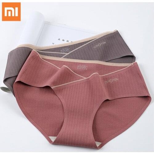 1pcs Xiaomi Mijia Cotton Panties Female Underpants Silk Seamless Panties Womens Low Waist Breathable Briefs Large Size Pantys