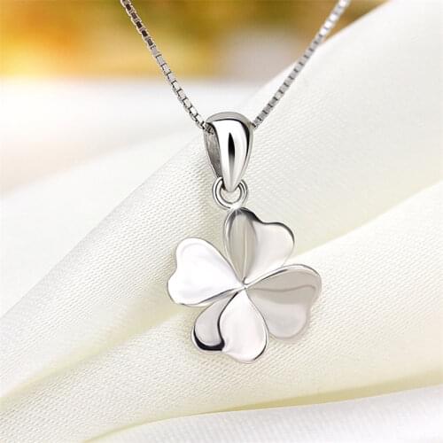New Fashion Simple Silver Color Four Leaf Necklace For Women Gift Fashion Jewelry