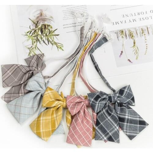 1PC Hot Women Girls Bow Ties Striped checked Stewardess Butterfly Yellow blue Bowties Cravat Vintage Neck Wear Accessories
