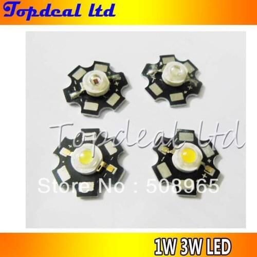 100pcs 1W 3W High Power LED light emitter Red, Green, Blue, Yellow, white(neutral White), Warm White, Cool White Colors led