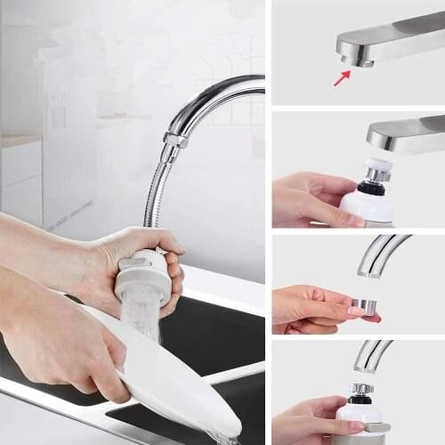 3 Modes Faucet Aerator Moveable Shower Diffuser Rotatable Nozzle Adjustable Booster Faucet Bubbler