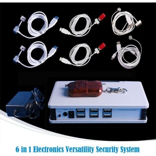 6 Ports Security Anti-Theft Burglar Alarm System Stand Devices For Mobile Phone/Tablet/IPad