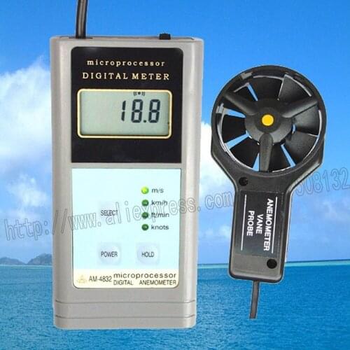 LANDTEK AM4832 Digital Anemometer Air Flow Meter Tester Wind Speed Gauge AM-4832