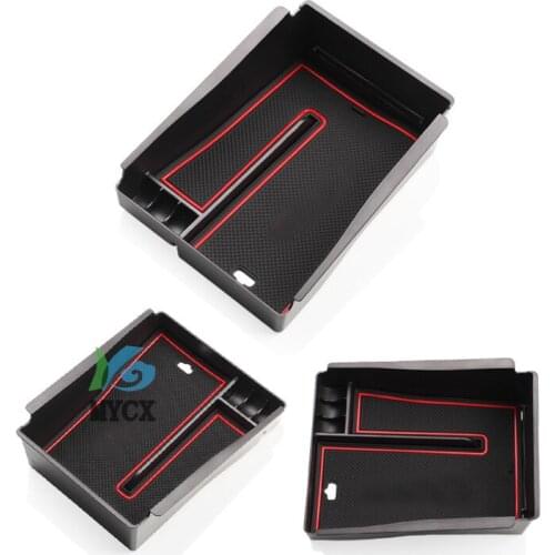 For Hyundai Tucson 2015 2016 2017 Accessories All new Non-Slip Central Armrest Container Holder Stowing Box With Mat