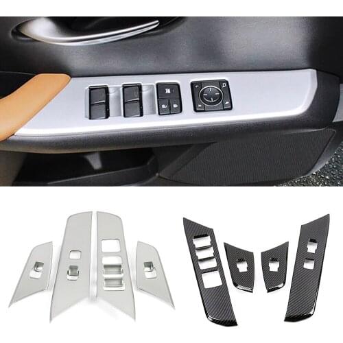 For Lexus UX UX200 UX250 2018-2021 Inner Door Armrest Window Lift Switch Button Panel Cover Trim Matte Silver Carbon Fiber Color