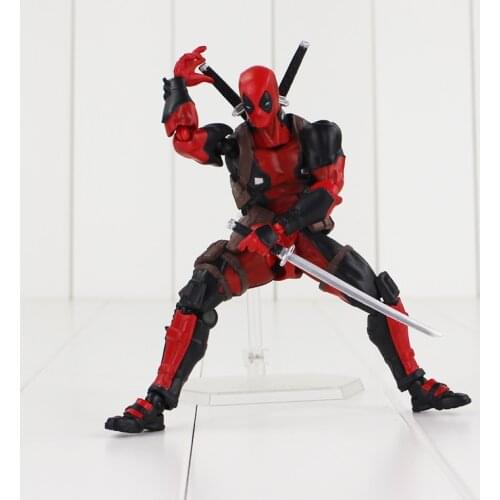 16cm Deadpool Revoltech X-Men Action Figure Wade Winston Wilson Doll With Sword Gun Weapon Cool Model Toy