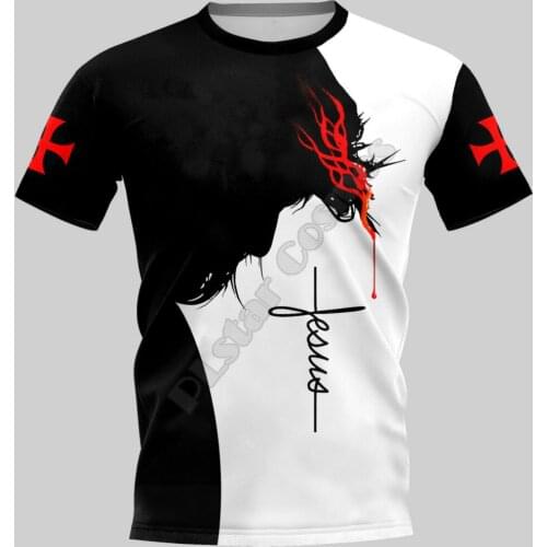 Harajuku Punk Short Sleeve Clothing 2021 Summer New Mens Womens Casual 3D Universe Templar Printed T-Shirt