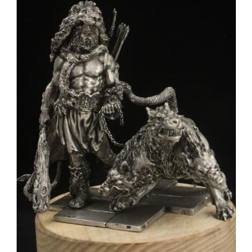 Greek Mythology Zeus Son Greatest Hero Hercules And Hell Dogs Tin Metal Ancient Soldier Figurines Home Office Decoration Gifts