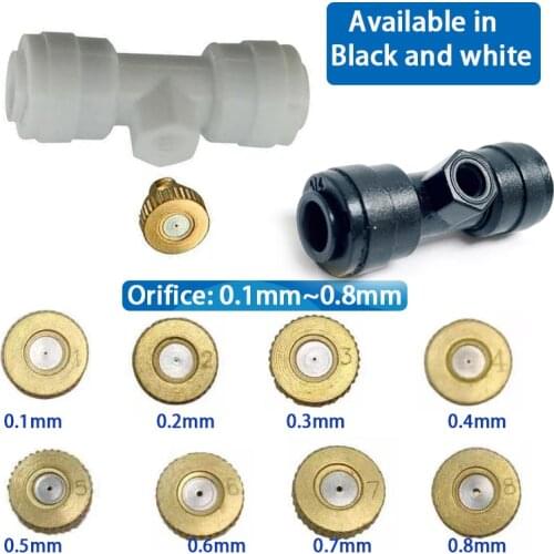 HEMAN 50pcs Misting Nozzle, Nozzle Holder, End Cap for Patio Misting System Outdoor Cooling System Garden Water Mister