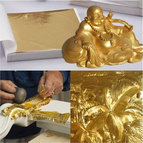 Art Craft Imitation Gold Sliver Copper Foil Papers Leaf Leaves Sheets Gilding DIY Craft Decor Design Paper 14x14cm/8x8.5cm