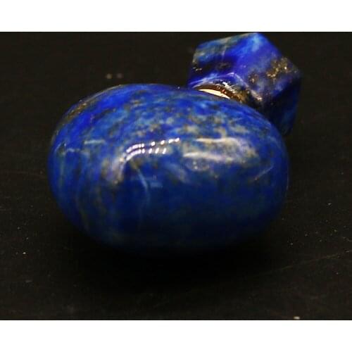 Natural lapis lazuli Perfume Bottle Pendant Heart-shaped Semi-Precious Stone Pendant For Jewelry Making DIY Necklace Accessory