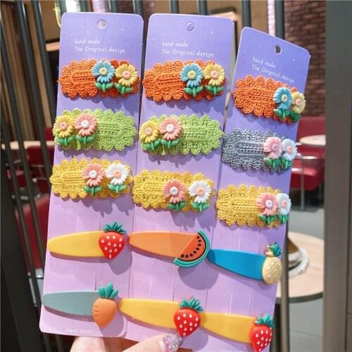 MueRaa Lovely 2/5 pcs Children Girls Sweet Princess Hair Clip Hairpins Cute Kids Cartoon Hairgrip Hair Accessories Barrettes
