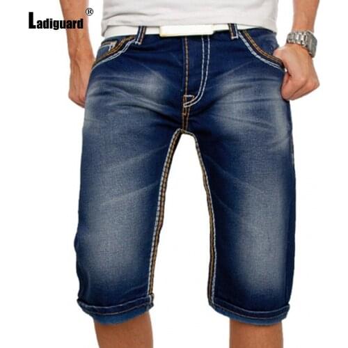 Plus Size 3xl Men Denim Shorts Jeans 2021 New Patchwork Zipper Half Bottom Casual Demin Knee-Length Jean Pants Sexy Men Clothing