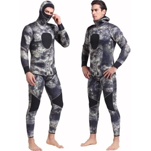 Sbart Camo 3MM Neoprene Diving wetsuits full body for men Scuba Snorkeling Suit Spearfishing Warm protective with hood surfing