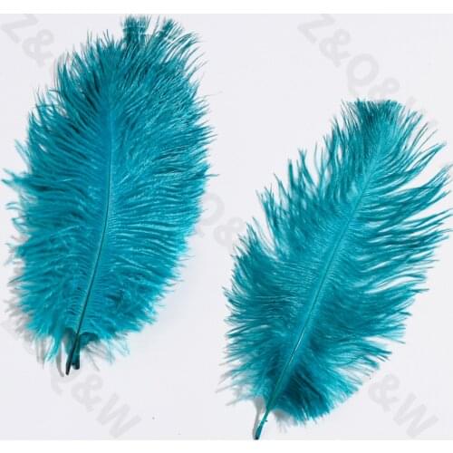 Natural 15-20CM (6-8 inches) Ostrich Feather Dyed Hole Blue 10-100PCS Costume Ornament Decoration DIY Craft Holiday Party