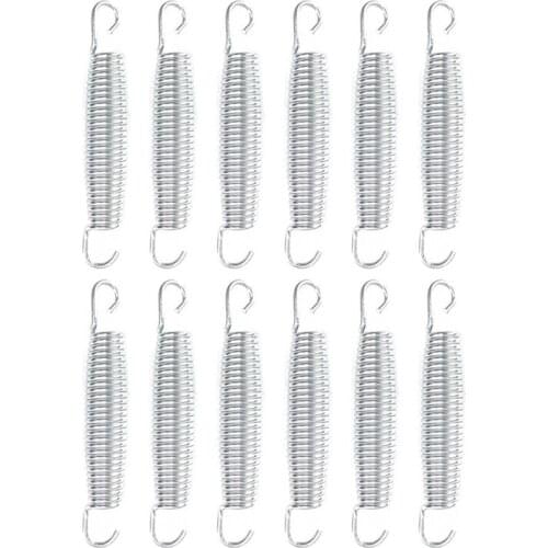 NEW-12Pcs Trampoline Springs Heavy Duty Galvanized Steel Trampoline Spring Replacement Kit 165mm