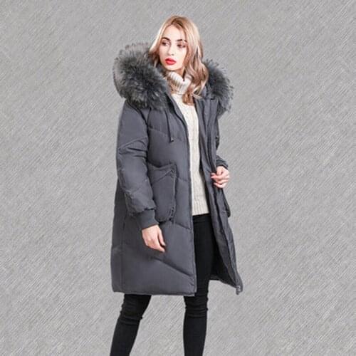 Soft fox Newest thick womens down jacket woman winter long coat solid parka filler cotton ladies duck down jacket