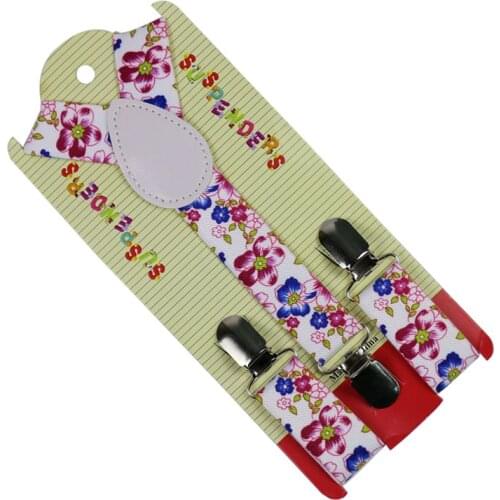 Winfox Fashion 2.5cm Wide Flower Print Suspenders Baby Boys Suspenders Braces Elastic Kids Suspenders