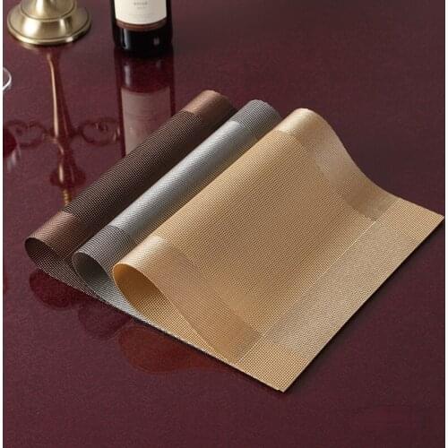 Rectangle 45X30CM Table Mats Dining Table Placement Heat Resistant Dining Mats Set of 4PCS PVC Place Mats Dinnerware Table Mat