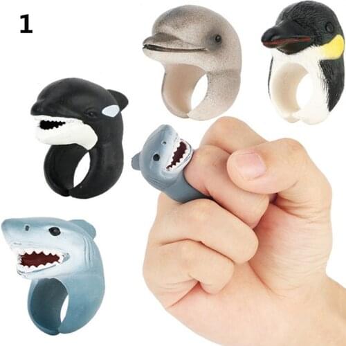 Realistic Wild Animals Figure Rings Learning Party Favors Toys For Boys Girls
