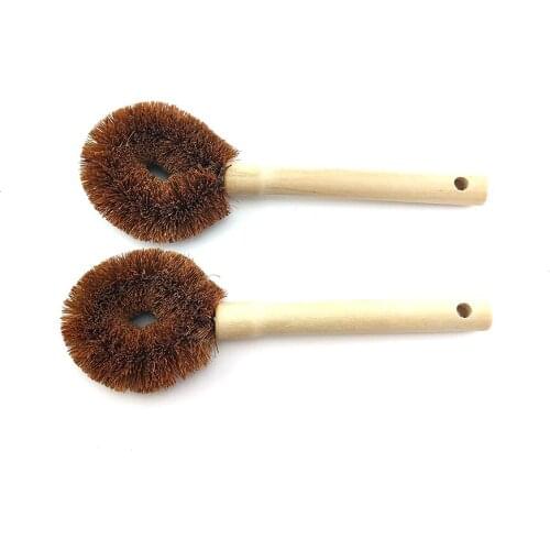 Wood Handle Kitchen Coco Sisal Wash Brushes Household Cleaning Tools kitchen Dish Bowl Tableware Washing Cleaning Brush