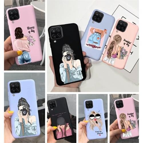 Candy Silicone Case For Samsung Galaxy A12 Case Travel Girl Soft TPU Phone Back Cover For Coque Samsung A 12 A12 SM-A125F Fundas
