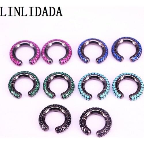 Trendy 5Pair 18mm CZ Crystal Ear Cuff C Shaped/star shape Ear Clips No Pierced earrings for women Jewellery