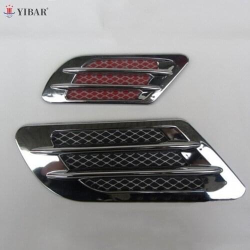 2Pcs/Set Car Side Air Flow Vent For Fender Hole Cover Intake Grille Duct Decoration ABS Plastic Sticker Universal