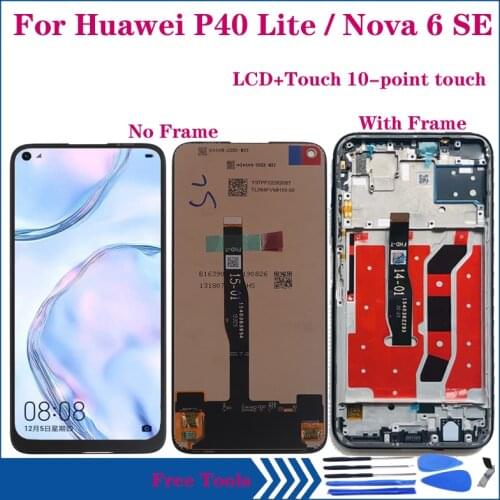 6.4" Original LCD For Huawei P40 lite LCD Display Touch Screen Digitizer Assembly For HUAWEI nova 6 SE LCD Repair kit
