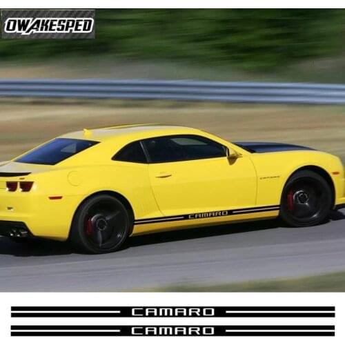 Sport Stripes For-Chevrolet-Camaro RS LS SS LT Racing Styling Car Door Side Skirt Sticker Auto Body Decor Vinyl Decals