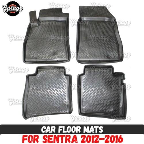 Car floor mats for case for Nissan Sentra 2012-2016 rubber 1 set / 4 pcs or 2 pcs accessories protect of carpet decoration