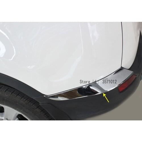 Car Body Styling ABS Chrome Rear Bumper Corner Protection Trim Fog Light Eyelid Strip 2pcs For Toyota RAV4 2016 2017 2018