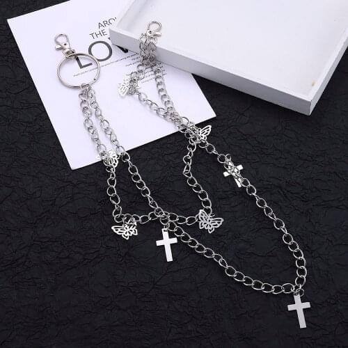 Key Chains Metal Wallet Belt Chain Trousers Hipster Pants Hip Hop Rock Punk Street Keyring Anti-lost Keychain Men and Women