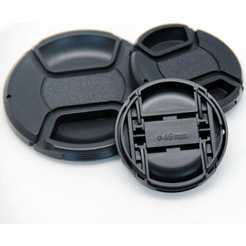 Center Snap-on Front Lens Cap Hood Cover For Nikon Camera Lens With Strap 40.5 49 52 55 58 62 67 72 77 mm