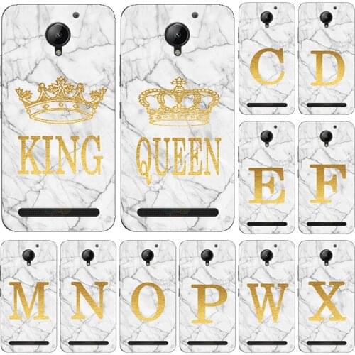 Phone case for Lenovo Vibe C2 / C2 Power K10A40 White Marble Golden English Letter Fashion Name Back Cover Shell Fundas