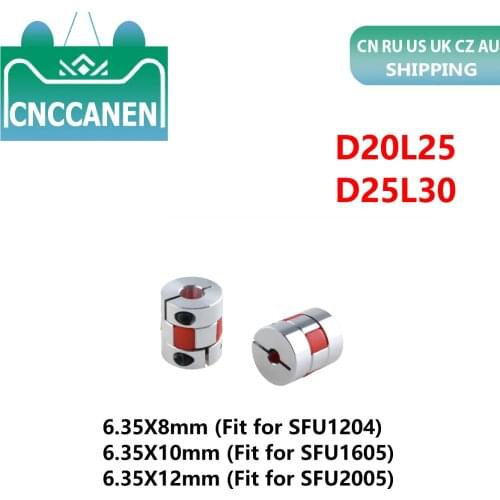 D20L25 D25L30 6.35*8 10 12mm Coupler Aluminium Plum Jaw Spider Shaft CNC Stepper Motor Coupling Flexible Coupler For 3D Printer