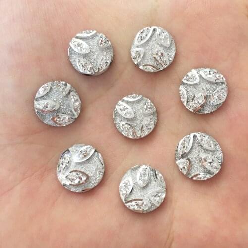 New 80pcs AB Resin 12mm round ore leaf flat back rhinestone appliques DIY Wedding scrapbook craft Ornaments SF418*2