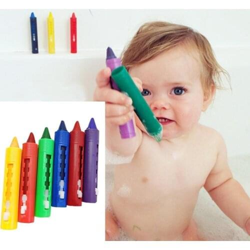 Children washable bathroom crayons bathing crayons wipe clean painting brush pens easy pens easy to graffiti to wash E6U1