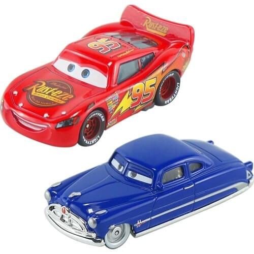 Disney Pixar Cars 1 Lightning McQueen Fabulous Doc Hudson Homet 1:55 Diecast Metal Toys Model Car Birthday Gift Toy For Kid Boy