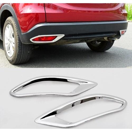 For Honda Vezel HR-V HRV 2014-2018 ABS Chrome Car rear fog lampshade Cover Trim Bumper Molding Garnish Styling accessories 2pcs