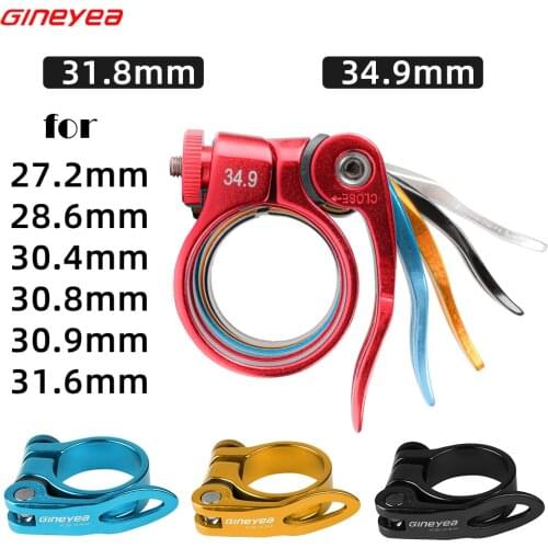 Gineyea 31.8 34.9 mm Quick Release Seatpost Clamp Aluminum Alloy For Pipe Road MTB Bike 27.2 28.6 30.4 30.8 30.9 31.6 Seat Post