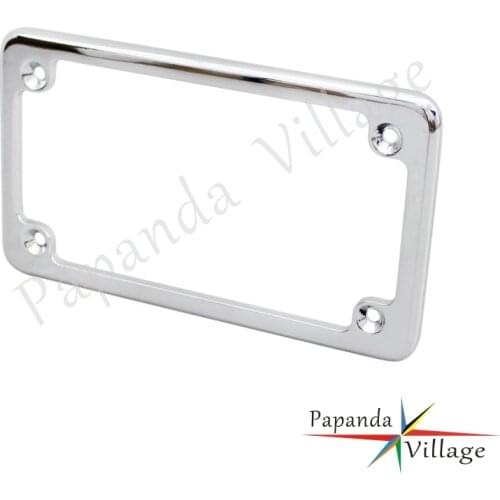 Chrome 4" x 7" License Number Plate Frame Bracket for Harley Chopper Bobber Custom Cafe Racer Moto License Plate Cover Holder