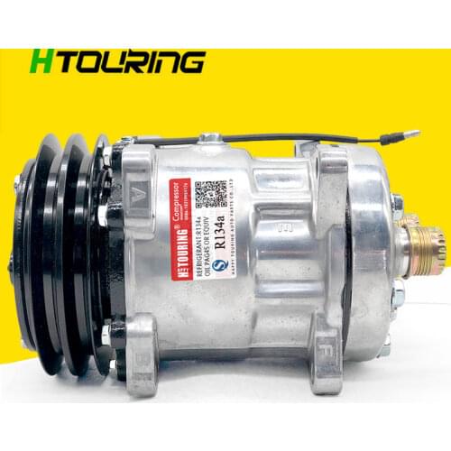 Sanden 709 compressor SD709 Air AC Conditioning COMPRESSOR Sanden 7402 12 VOLTS 2 GROOVES 124MM PULLEY DIAMETER A/C COMPRESSOR