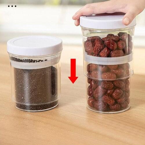 Container for fridge Spices Glass for Telescopic vacuum Adjustable food storage containers grain storage tank kitchen storage